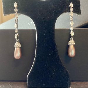 Rose Pearl Drop Earrings
